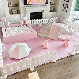 Nouveau style de terrain de jeu intérieur personnalisé pour tout-petits, jouets d'éveil doux et colorés pour enfants, équipement de jeu doux blanc et rose pour bébés <span class=keywords><strong>à</strong></span> domicile - Product Image 5