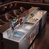 Station de travail modulaire pour barman de boîte de nuit OEM, certifiée CE, réfrigération complète, marque ZHONGJI, capacité 200, 250W, professionnelle