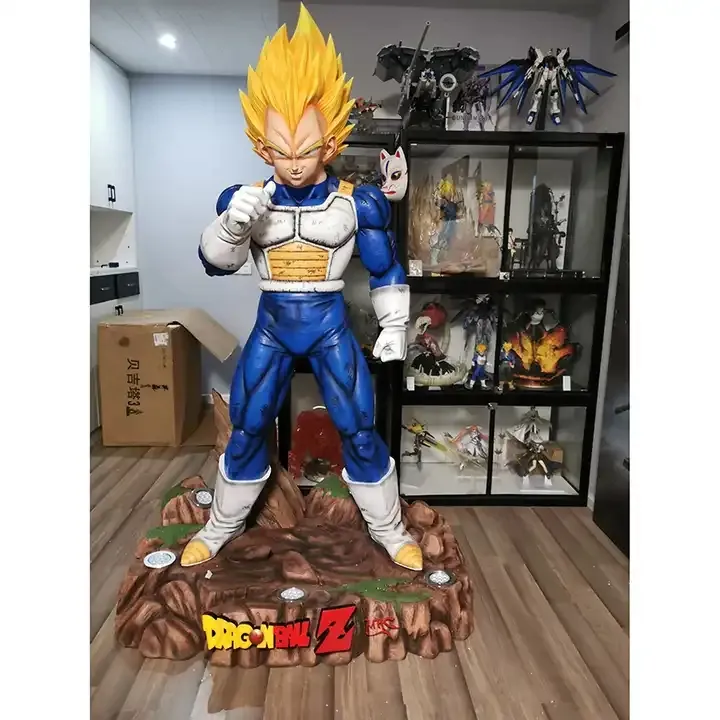 Bambola in resina di alta qualità Dragon Ball personaggio Anime Goku a grandezza naturale Home Decor Vegeta Statue scultura in fibra di vetro scultura