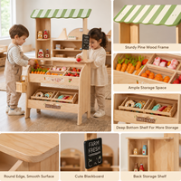 Montessori houten ecologisch verantwoorde, niet-toxische marktkraam rollenspel speelgoed voor kleuters, fruit- en groentewinkel display