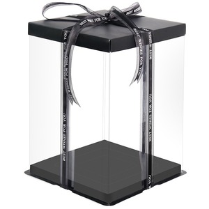 Circular <b>square</b> transparent paper covered cake <b>gift</b> <b>box</b>, customizable according to needs - Product Image 5