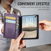 Étui portefeuille en cuir Caseme 023 pour iPhone Duo avec fentes magnétiques pour cartes, support et protection antichoc