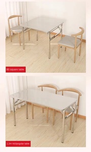 Vuông gấp tiện ích bảng nhà nhà hàng thép không gỉ bàn ăn ngoài trời/trong nhà xách tay có thể gập lại đám cưới bàn ăn - Product Image 2