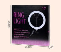 Lumière Annulaire LED Dimmable 26cm/10 Pouces pour Selfie, Lampe de Photographie en Plastique pour Téléphone Mobile et Vidéo en Direct, Multi-Fonctionnalités