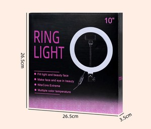 Lumière Annulaire LED Dimmable 26cm/10 Pouces pour Selfie, Lampe de Photographie en Plastique pour Téléphone Mobile et Vidéo en Direct, Multi-Fonctionnalités - Product Image 3