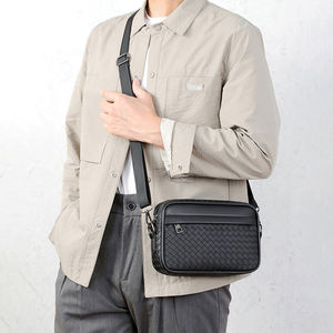 新款潮流<span class=keywords><strong>PU</strong></span>皮革防盗防水肩包男士商务斜挎包带定制标志 - Product Image 2