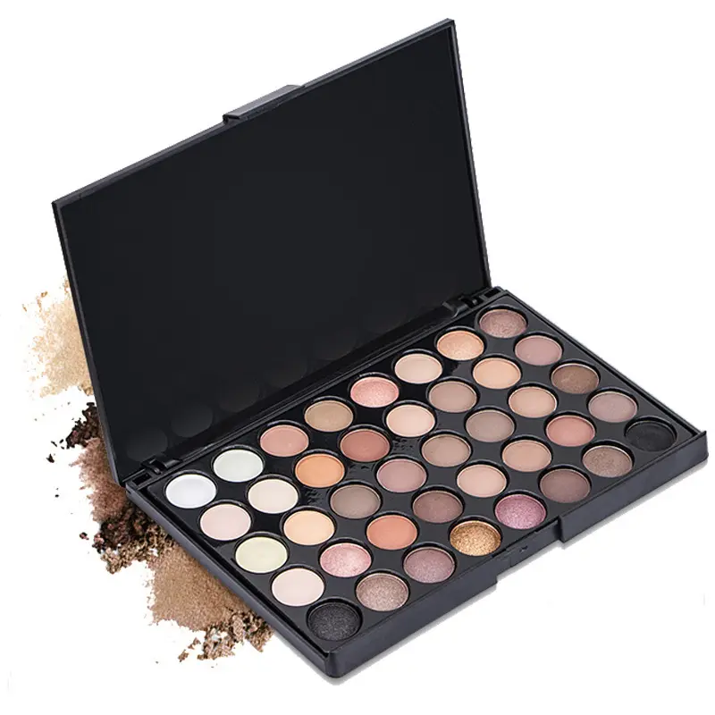 low moq private label makeup Highly pigmented long lasting matte shimmer eye shadow pallet make for blue eyes