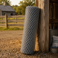 Grillage Cyclonique Galvanisé 6ft x 50ft, Maille Diamantée 50x50mm, pour Clôture de Ferme