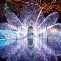 Festliche Laterne Maßgefertigter Beleuchteter Bogen-Tunnel |   Großflächige LED-Lichtinstallation für Park-, Garten- und Nachttourismus-Projekte