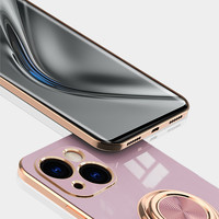 Étui de téléphone en TPU électro-plaqué de haute qualité, design tendance, antichoc, étanche, pour 16 Pro Max, avec support magnétique pour anneau, astronaute