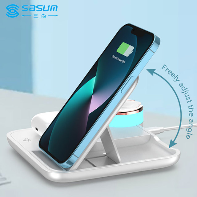 SASUM SW19 Folding Wireless Phone Chargers 4 in 1 Wireless Charger for Watch airpods and Phones