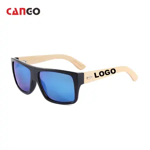 Cango cổ điển vuông bằng gỗ lớn khung tùy chỉnh Kính mát biểu tượng kính bán buôn UV chống women's Sunglasses