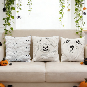 Fundas de Cojín con Diseño de Fantasmas para Halloween, Almohadas Bordadas y Acolchadas para Decoración Festiva del Hogar, Venta al Por Mayor - Product Image 3