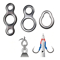 Connecteur en acier inoxydable massif en forme de 8, anneau sans soudure, crochet d'assistance pour jig et leurre, pour la pêche au requin, au bar et à la mouche.