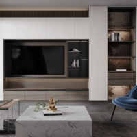 Support de chariot de TV de couleur gris noir de Style de mode léger armoire de combinaison de salon réglable pour meubles de maison