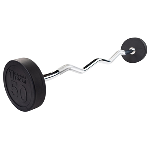 Barre de musculation ergonomique unisexe en caoutchouc et acier avec logo personnalisé, haute qualité, pour haltérophilie, vente en gros gratuite - Product Image 1