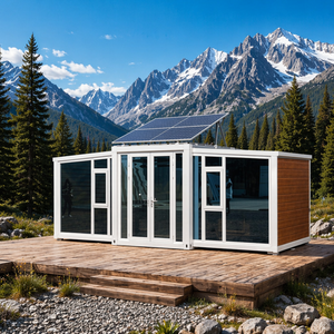 <span class=keywords><strong>Chalet</strong></span> de villégiature écologique en <span class=keywords><strong>montagne</strong></span>, maison conteneur extensible <span class=keywords><strong>à</strong></span> toit solaire et verrière panoramique, assemblage modulaire sans soudure - Product Image 1
