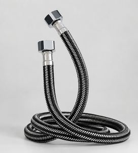 Tuyau <span class=keywords><strong>flexible</strong></span> tressé noir avec raccord fileté femelle pour réparation de robinets et projets de salle de bain – Approvisionnement direct usine - Product Image 3