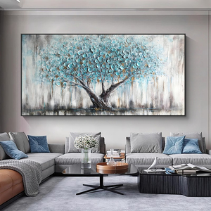 Tùy Chỉnh Hiện Đại Trừu Tượng Vẽ Tay Tác Phẩm Nghệ Thuật Cây Lớn Vải Kết Cấu Sơn Dầu Tường Nghệ Thuật Phòng Khách Trang Trí Nền - Product Image 4