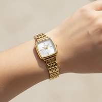 2025 Virtue étanche Montres Pour Femmes mode acier inoxydable bande cadran carré montre élégante pour les femmes