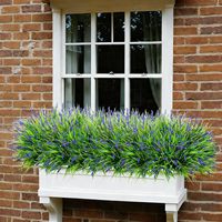 Plante artificielle de lavande violette à 7 têtes, toucher réel, fausse verdure pour la décoration extérieure de la maison, du balcon et du patio
