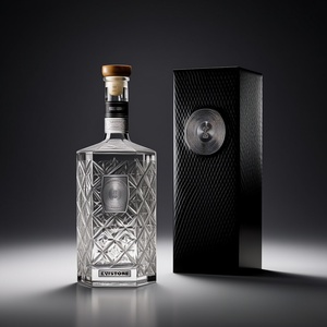 Bouteille en verre ronde de haute qualité de 750 ml, écologique, whisky, <span class=keywords><strong>tequila</strong></span>, vodka, liqueur, étiquette sérigraphiée, emballage, utilisation sûre de l'eau - Product Image 5