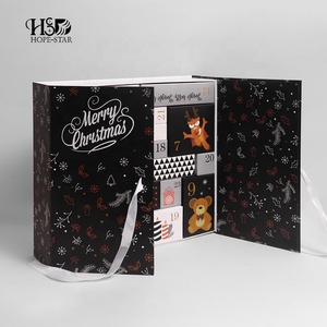 Wholesale luxury christmas black big kraft packaging paper gift flower boxes for skincare pack