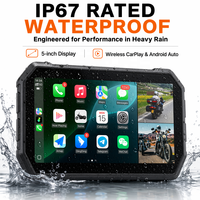GPS para Motocicleta de 5 Pulgadas, Navegación para Moto con Pantalla de 854*480, DVR, TPMS, Indicador de Velocidad, Pantalla Inalámbrica Android Auto