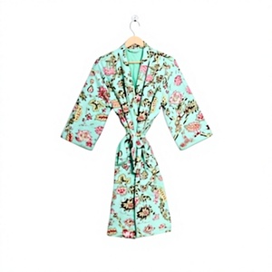 Womens Vintage Pure 100 % Cotton <b>Kantha</b> Quilted Long Kimono Robe Handmade Indian Festival Fashion Sleepwear <b>Jacket</b> Cozy - Product Image 1