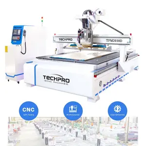 China Supplier 4*8ft Automatic Wood Nesting CNC Router ATC CNC Router Furniture Making Machine with Drilling Bank