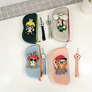 Wholesale Sunglasses <b>Case</b> Cute PU Leather Waterproof Shockproof <b>for</b> Women Travel Outdoor Eyeglasses Storage Bag - Product Image 1