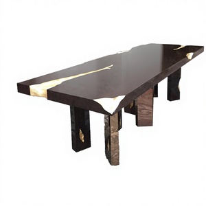 Mesa de Comedor de Madera Sólida de Diseño Moderno y Ecológico, Estilo Boca Do Lobo, Hecha a Mano, Muebles de Alta Gama para Uso en Hoteles - Product Image 1