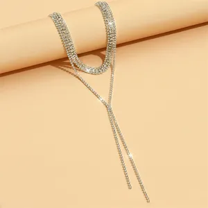 RINHOO Mehrschichtige Lange Quasten-Kettenkette Damen Luxus Strass Y-förmige Halskette Hochzeit Party Schmuck Halsaccessoires - Product Image 6