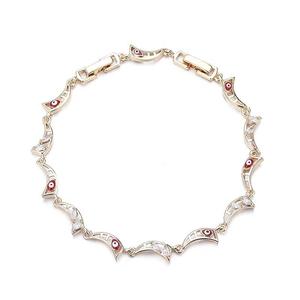 กำไลข้อมือแฟชั่นสีแดงไวน์ ดีไซน์รูปพระจันทร์เสี้ยว ชุบทอง 18K กำไลมิตรภาพสุดหรู สีแดงเบอร์กันดีเคลือบเงา - Product Image 3