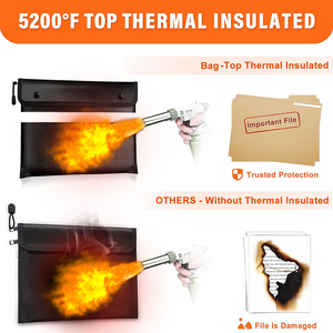 Bolsa Ignífuga para Documentos 5200 ° Bolsa de Dinero Ignífuga con Aislamiento Térmico, con Cierre y Tira Reflectante, Bolsa de Seguridad para Efectivo - Product Image 5