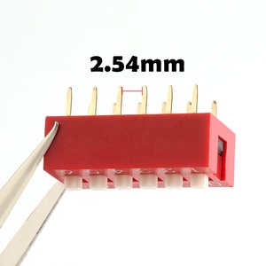 2.54mm Dip Switch 1/2/3/4/5/6/7/8/9/10/11/12 Position Blue Red 2.54 Mm Pitch Dip Switches