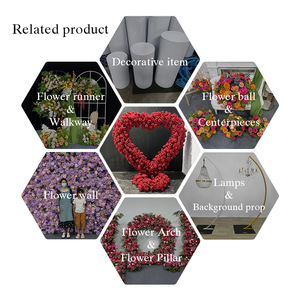 Promessa di matrimonio arco fiori disposizione di seta rosa rossa forma di <span class=keywords><strong>cuore</strong></span> sfondo di fotografia floreale per la laurea o il matrimonio - Product Image 6