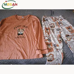 Set piyama penggunaan anak perempuan katun, baju tidur tangan kedua Megan stocklot