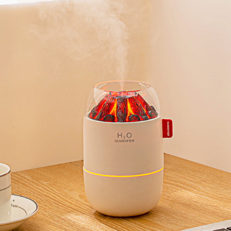New Charcoal Fire Humidificador 280Ml Portable Smart Air Humidifier Ultrasonic Firewood Room Humidifiers