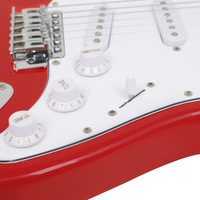 Kit de guitare électrique de style ST de 39 pouces avec micros SSS, tremolo, amplificateur, sac et accessoires