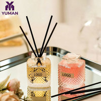 Diffuseur de parfum sans flamme OEM personnalisé 50 ml, parfum pêche, bouteille en verre écologique pour chambre, salle de bain/bureau