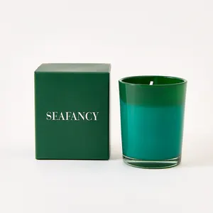 Wholesale 3Oz Unique Thick Bottom Glass Candle Jars Customized Empty Luxury Green Glass Holders In Bulk Recyclable