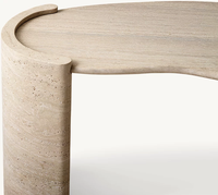 OEM Table de salle à manger moderne et durable en travertin naturel de luxe table basse en pierre de marbre de Carrare bureau Cardin