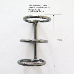 YIWANG Stationery Mini 3 Holes Black Nickel Binding <strong>Ring</strong> Calendar <strong>Clip</strong> - Product Image 3