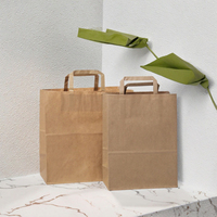 Sacs en papier classiques personnalisés imprimés, recyclables, résistants à la graisse, avec poignées en ruban laminé, pour artisanat, bijoux, cadeaux et stockage alimentaire - Vente en gros