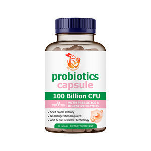 Capsules de probiotiques OEM ODM pour soutenir la santé intestinale avec complexe d'enzymes digestives, pilules pour l'équilibre de la flore intestinale - Product Image 1