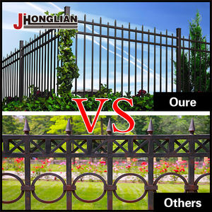 便宜的价格优雅的黑铁Zaun金属花园建筑锌钢栅栏板，用于围栏、格子和大门 - Product Image 3