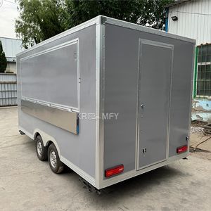 Camionnette à glaces, Chariot à café mobile pour événements, Camion vintage équipé pour barbecue, Remorque alimentaire carrée remorquable, Kiosque à hot-dogs et snacks - Product Image 1