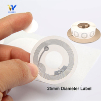 Muestra Gratuita de Etiqueta RFID NFC213 Mini Regrabable de 25 mm, Resistente al Agua y a la Intemperie, de 13.56 MHz, para Control de Acceso y Gestión de Activos