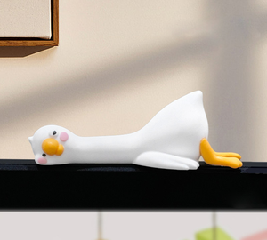 Figurine d'oiseau miniature mignonne en forme de canard blanc, petite décoration de bureau pour micro-paysages et décoration de bureau - Product Image 2